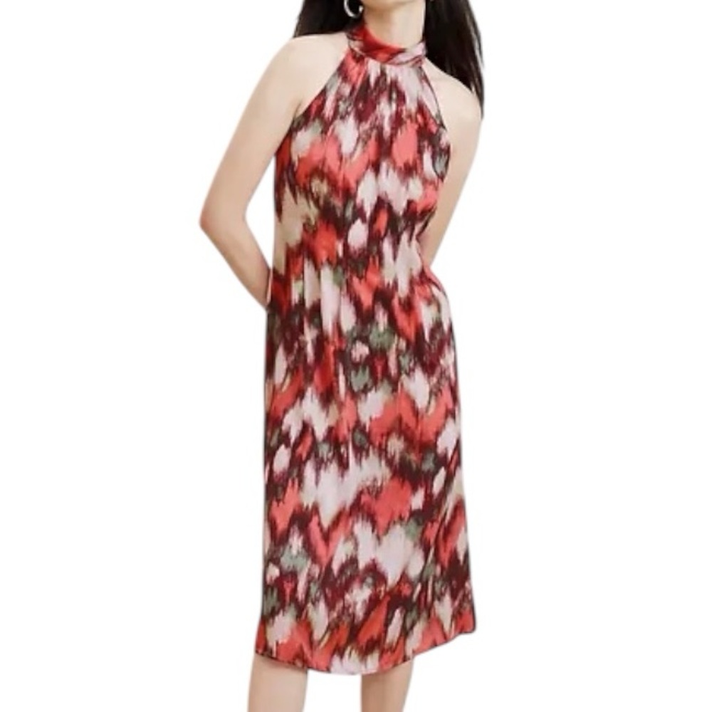 NWT Banana Republic Silky Twill Sleeveless Halter Midi Dress Size 6 Feminine